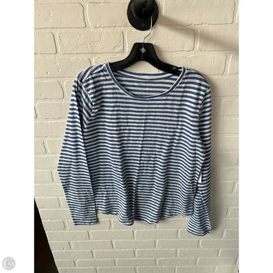 Top Long Sleeve Basic By Sonoma In Blue & White, Size: L