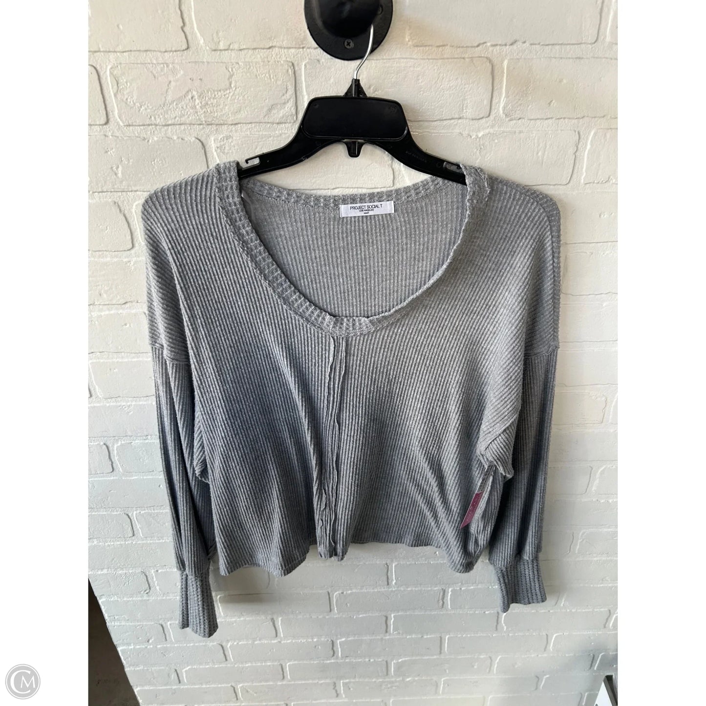 Top Long Sleeve By Project Social Tee In Grey, Size: S