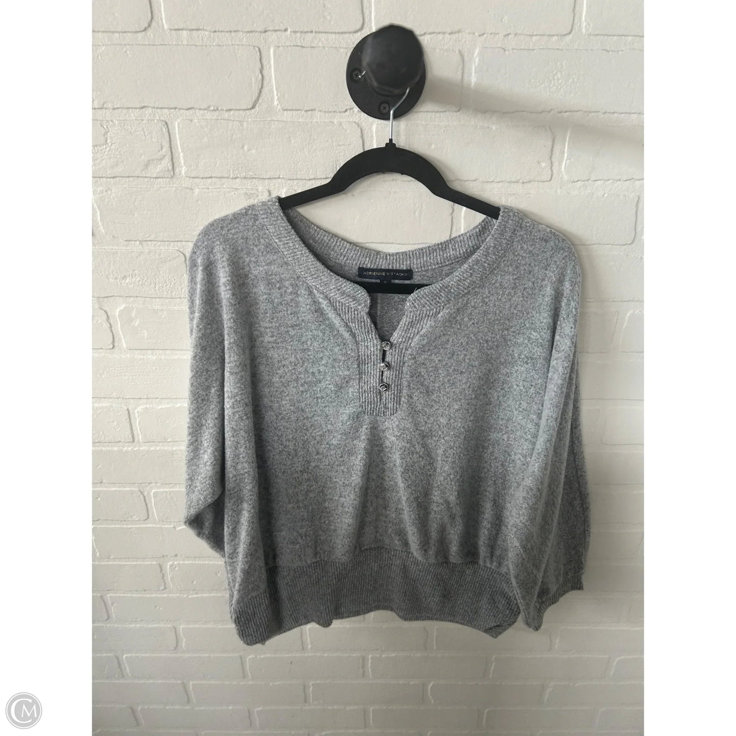 Top Long Sleeve By Adrienne Vittadini In Grey, Size: Xl