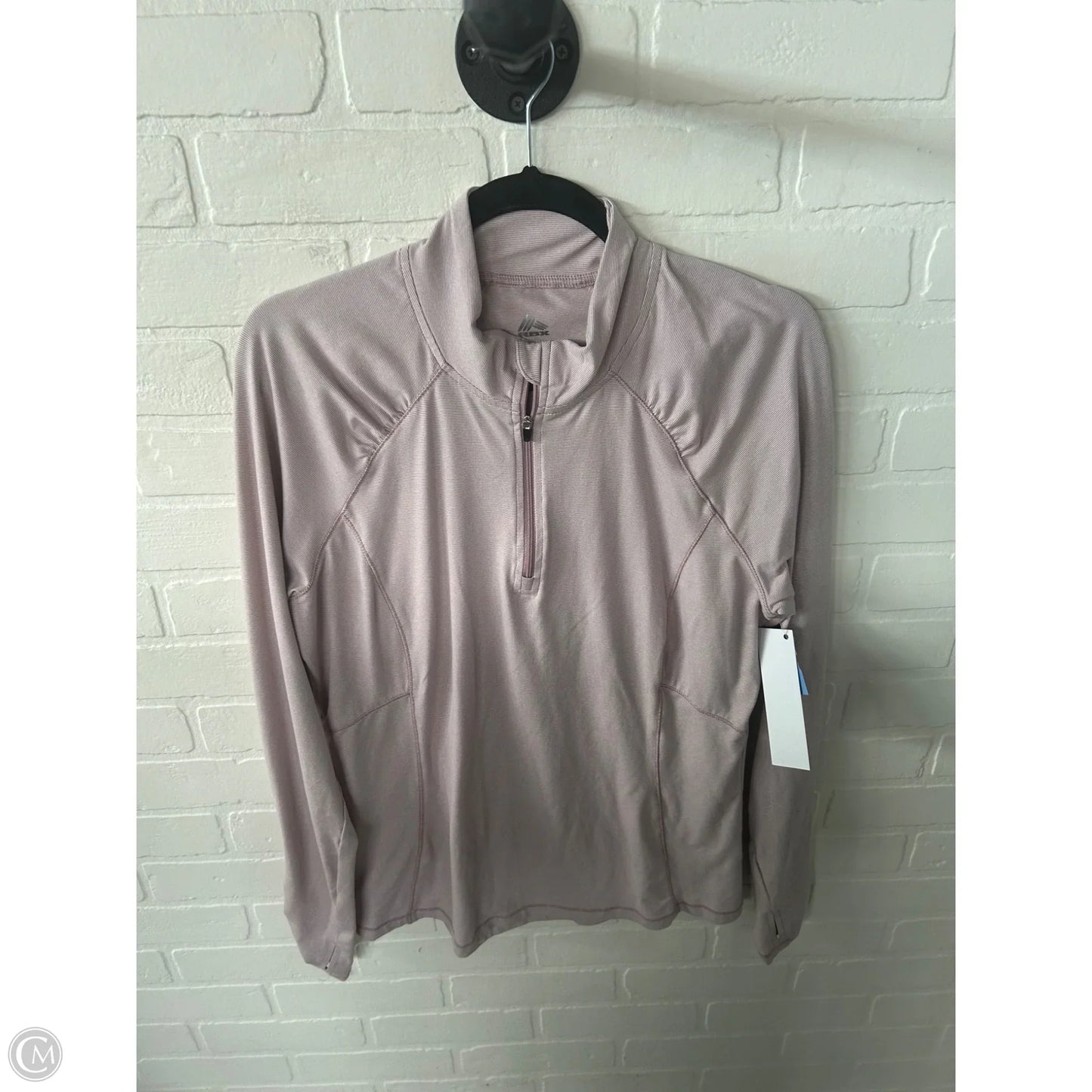 Athletic Top Long Sleeve Collar By Rbx In Pink, Size: L