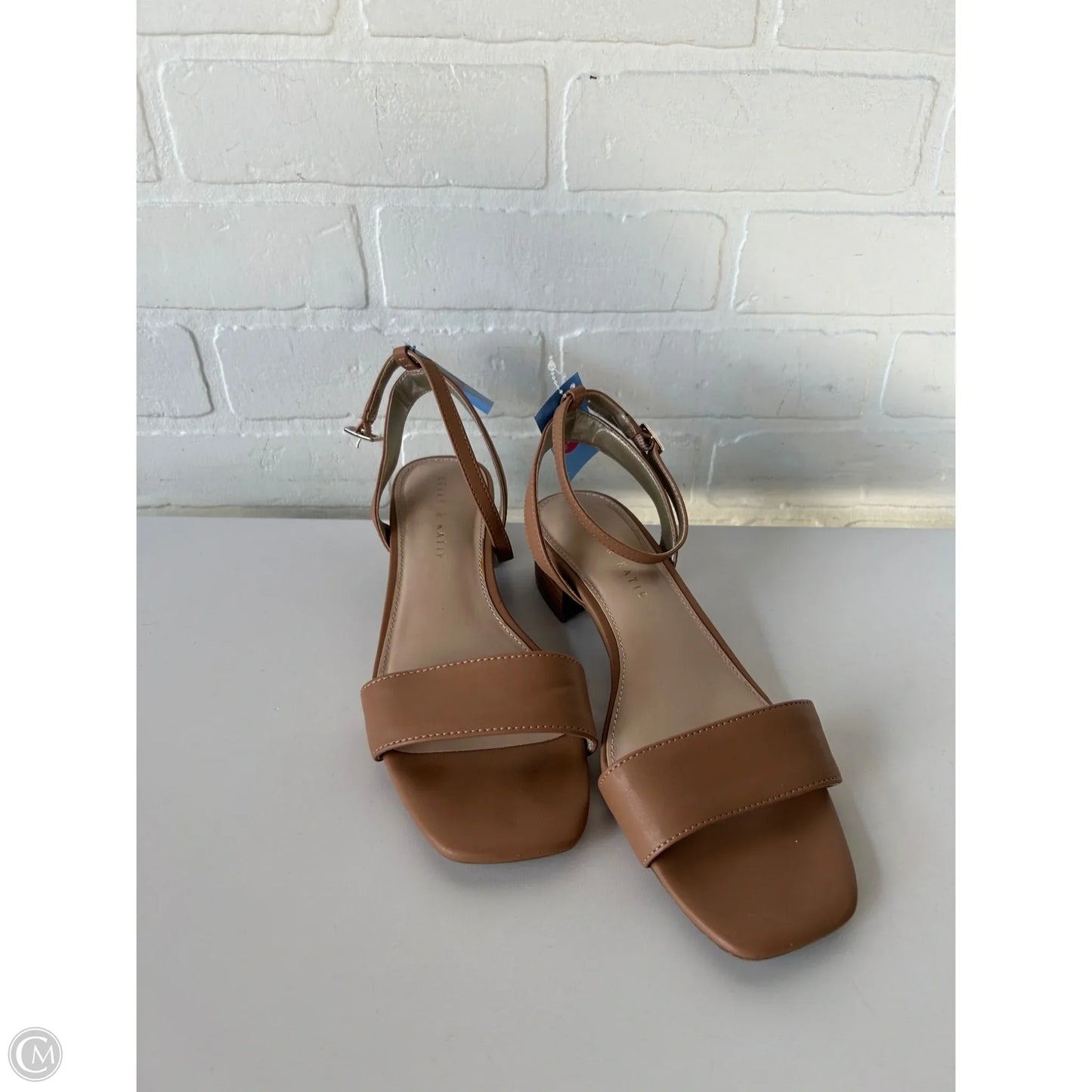 Sandals Heels Block By Kelly And Katie In Tan, Size: 8