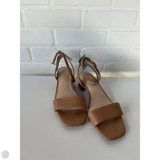 Sandals Heels Block By Kelly And Katie In Tan, Size: 8