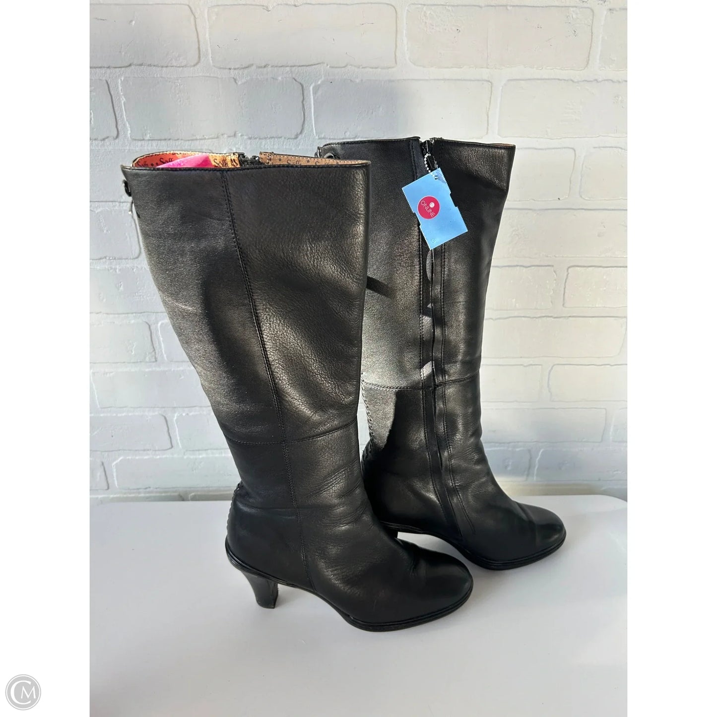 Boots Knee Heels By Sofft In Black, Size: 9