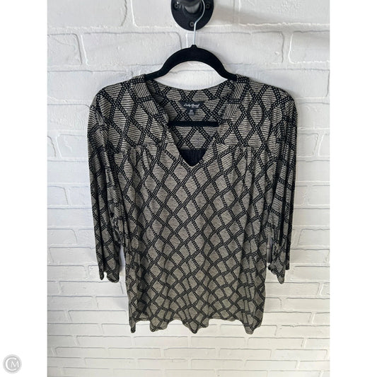 Top 3/4 Sleeve By Lucky Brand In Black & White, Size: 2x