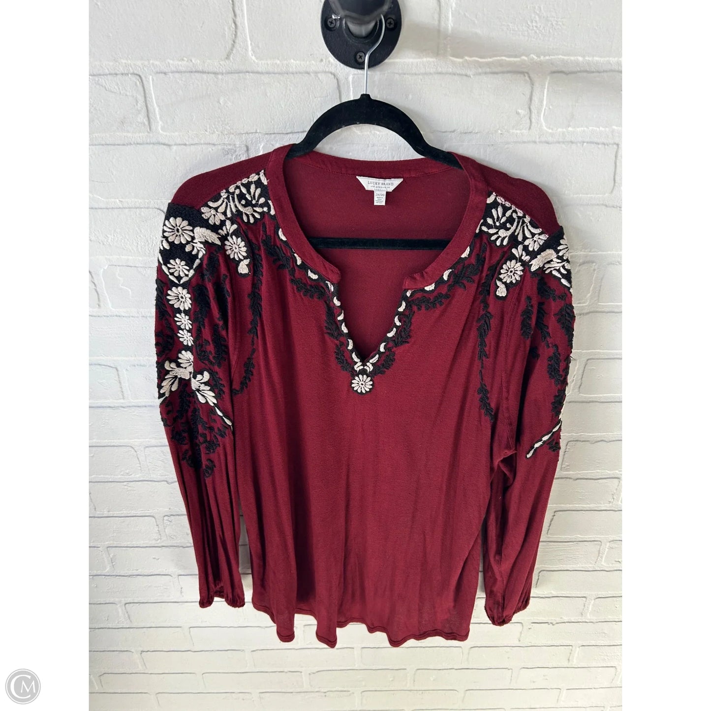 Top Long Sleeve By Lucky Brand In Red, Size: 2x