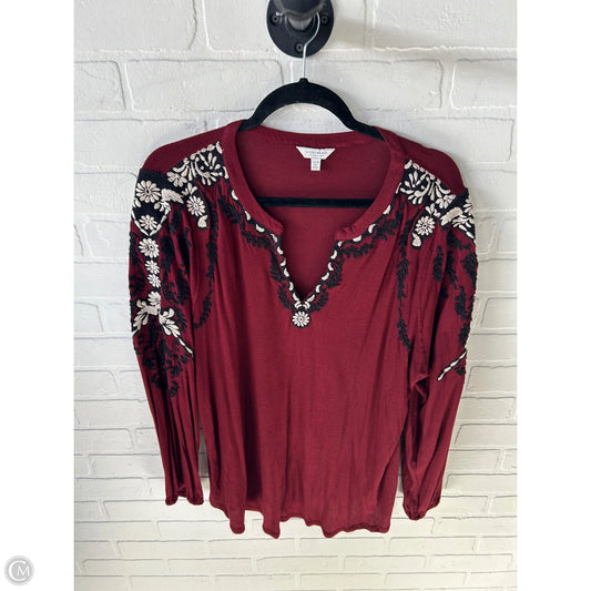 Top Long Sleeve By Lucky Brand In Red, Size: 2x