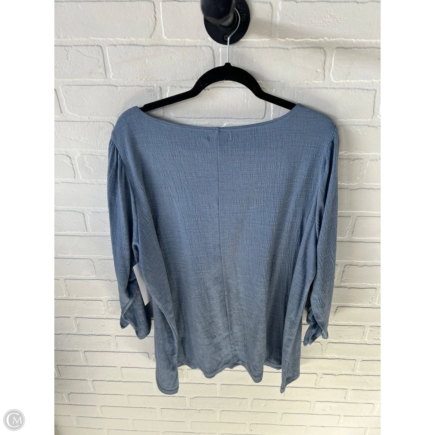 Top 3/4 Sleeve By Max Studio In Blue, Size: 2x