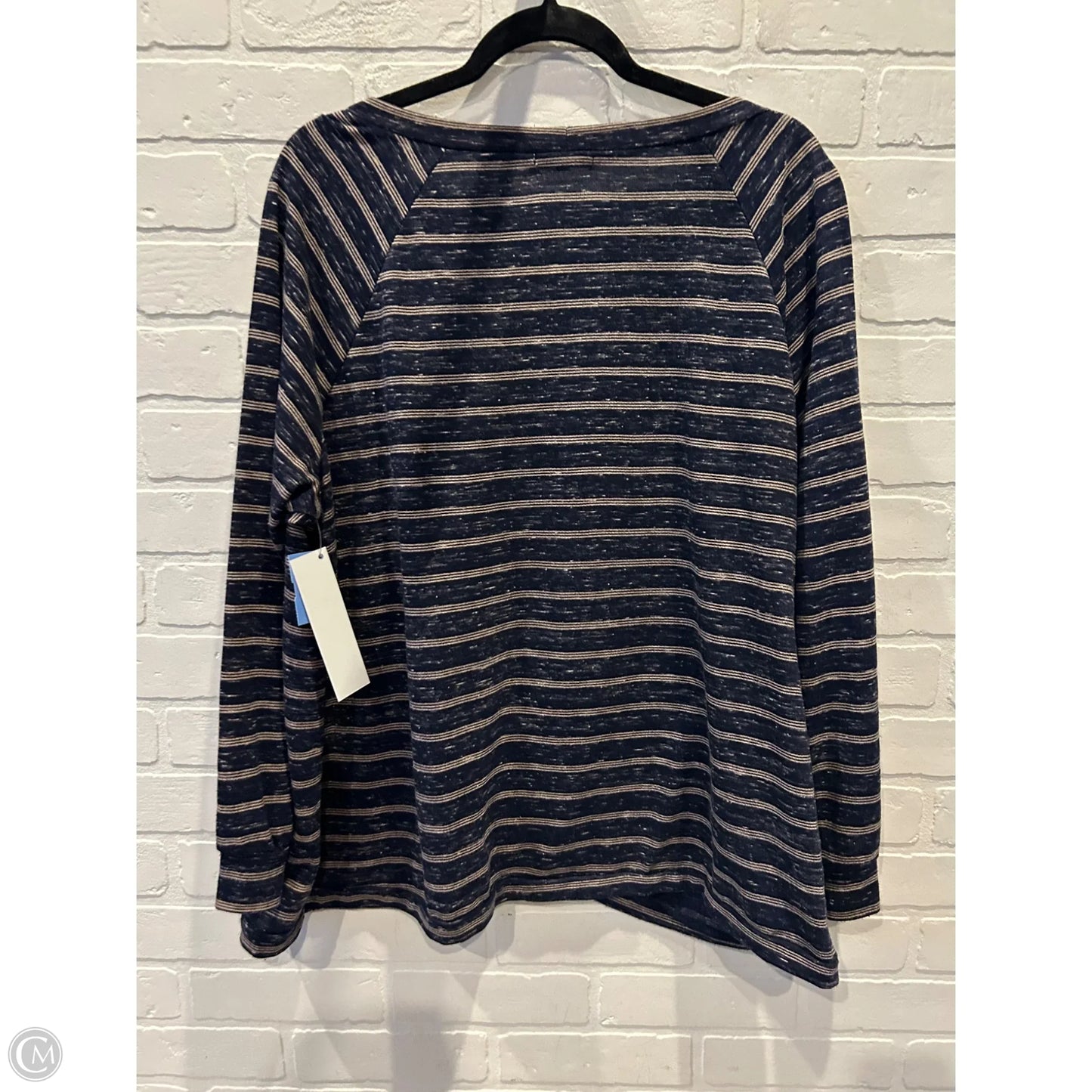 Top Long Sleeve By Maurices In Blue & Cream, Size: 2x