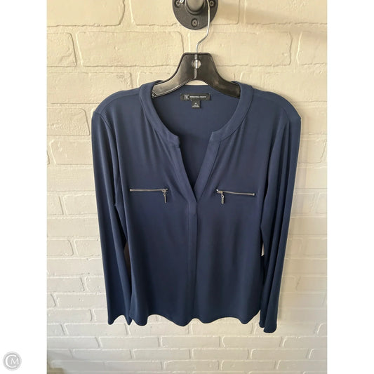 Top Long Sleeve By Inc In Blue, Size: M