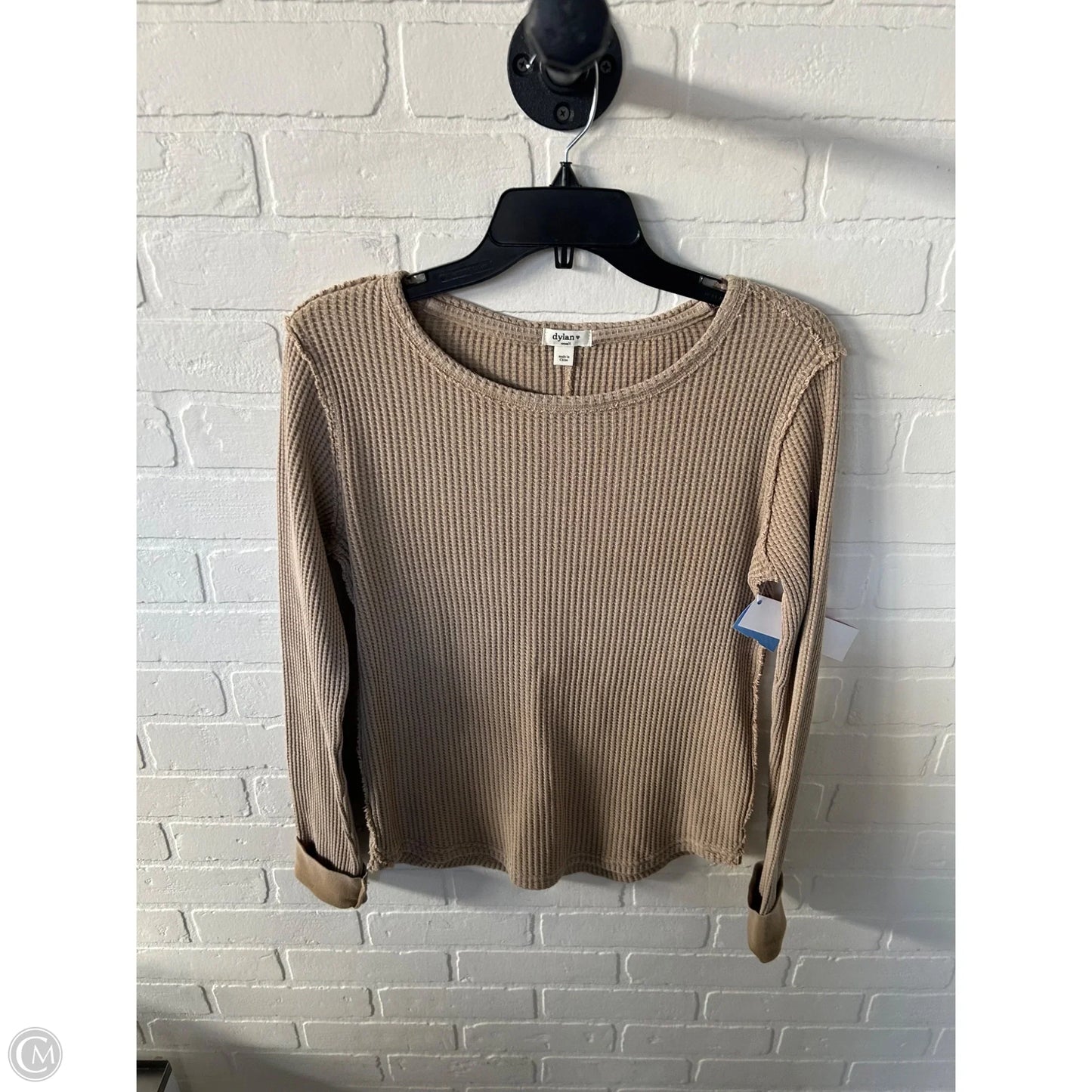 Top Long Sleeve By Dylan In Tan, Size: S