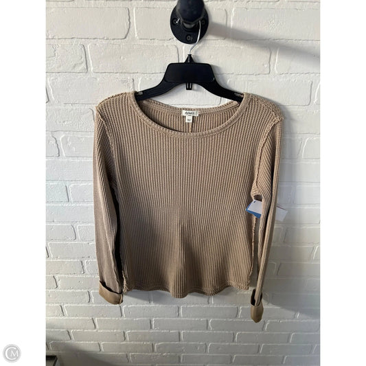 Top Long Sleeve By Dylan In Tan, Size: S