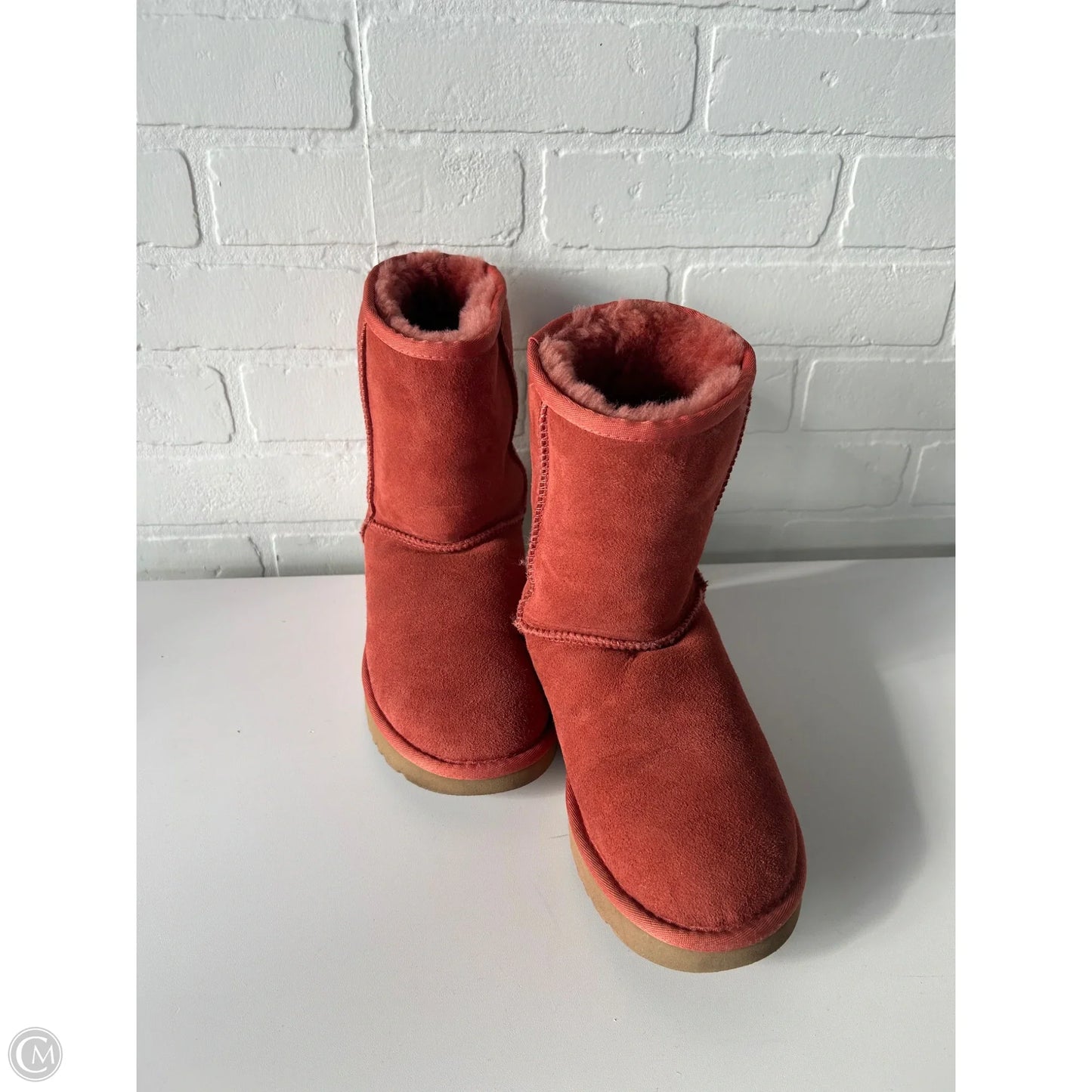 Boots Designer By Ugg In Orange, Size: 7