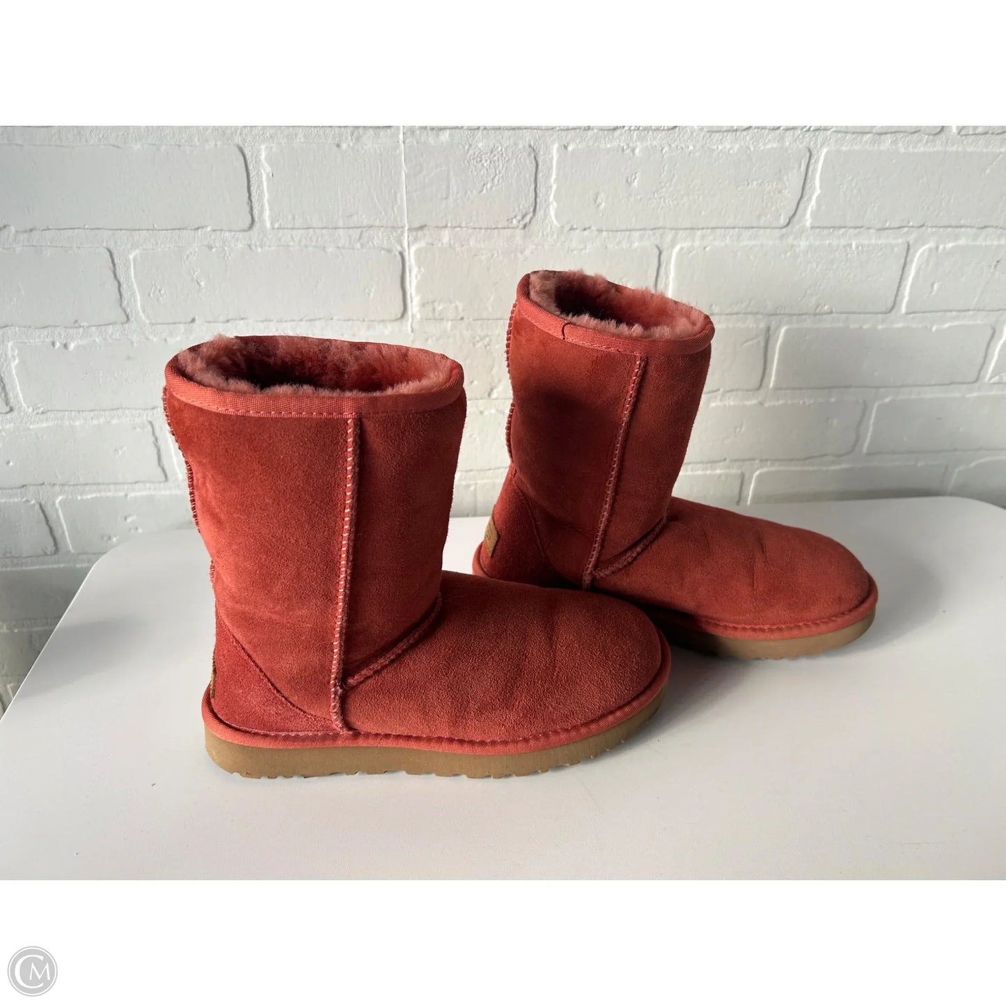 Boots Designer By Ugg In Orange, Size: 7
