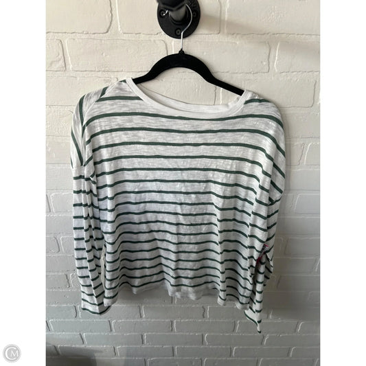 Top Long Sleeve By Levis In Green & White, Size: M