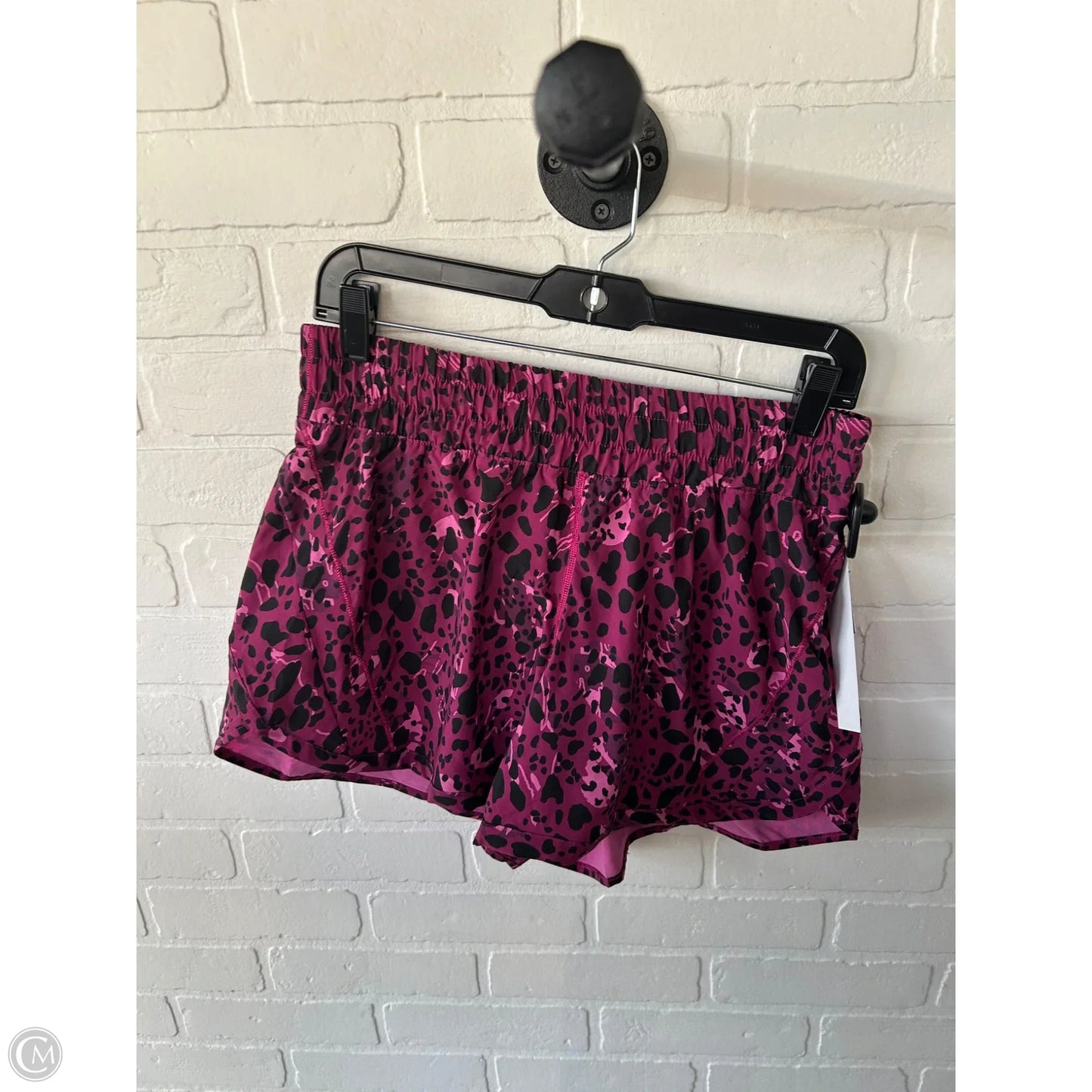 Athletic Shorts By Lululemon In Black & Purple, Size: 10