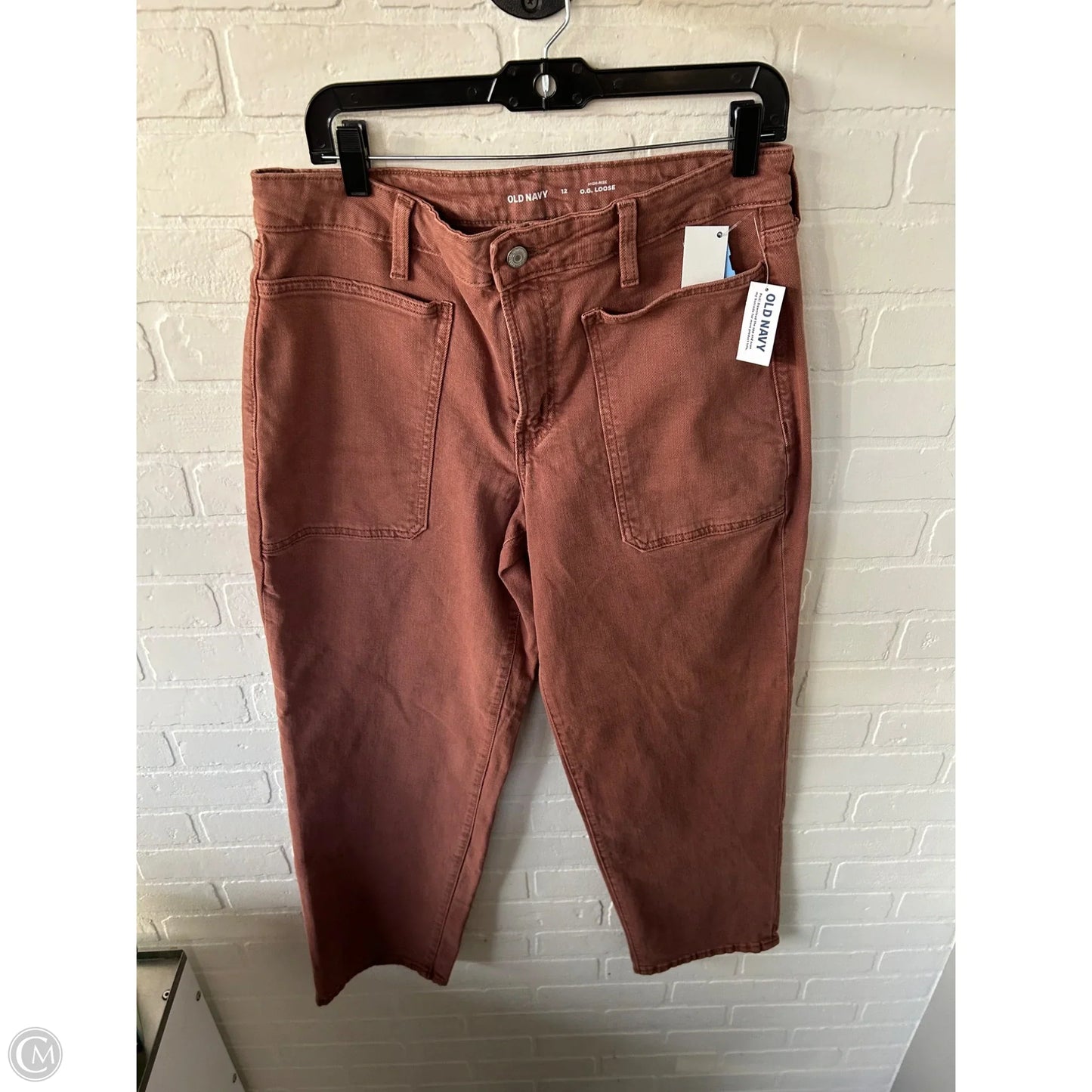 Jeans Straight By Old Navy In Brown Denim, Size: 12