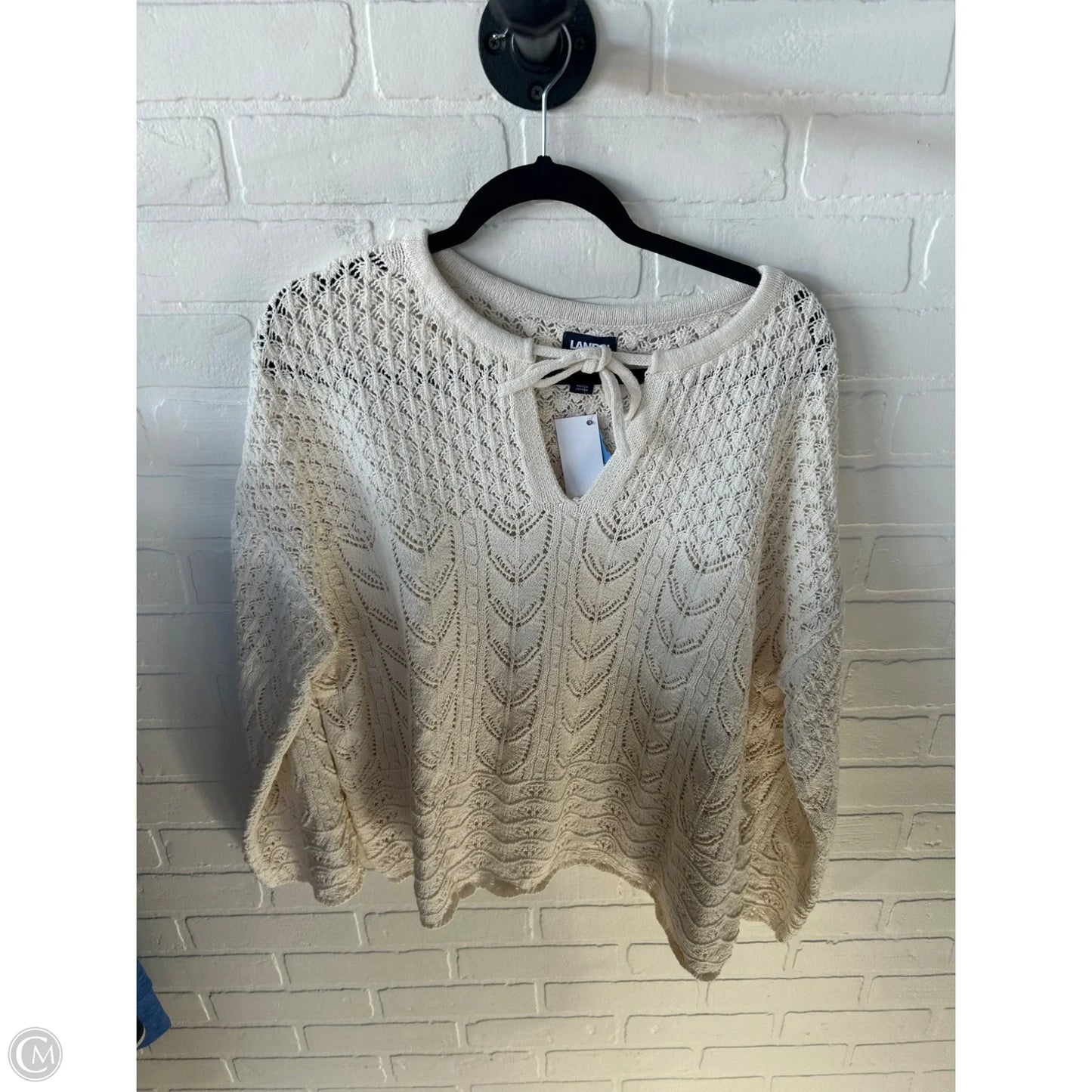 Sweater By Lands End In Cream, Size: 1x