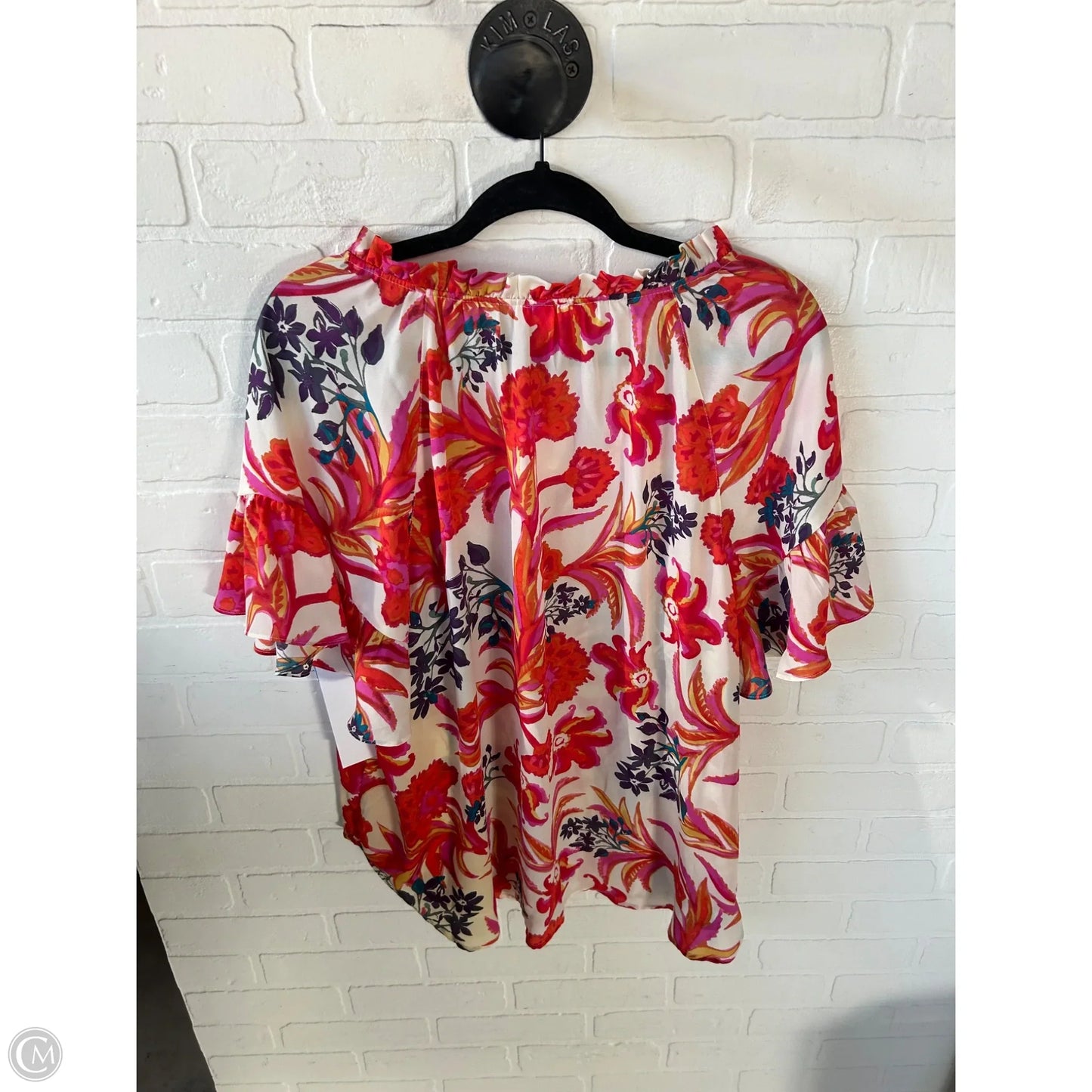 Top Short Sleeve By Cynthia Rowley In Orange & Pink, Size: 2x
