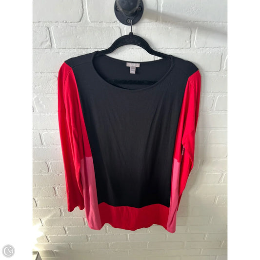 Top Long Sleeve By J. Jill In Black & Red, Size: S