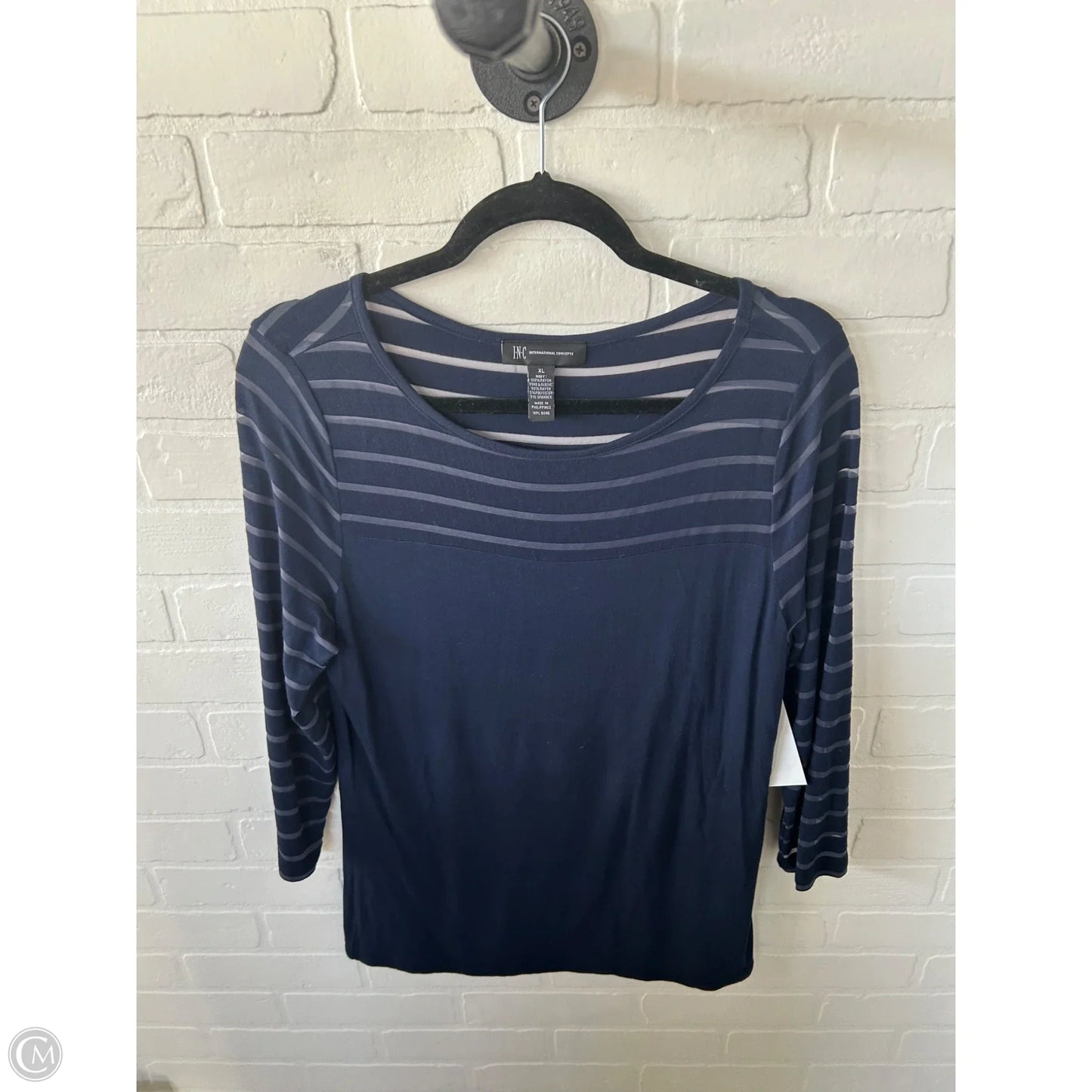 Top Long Sleeve By Inc In Blue, Size: Xl