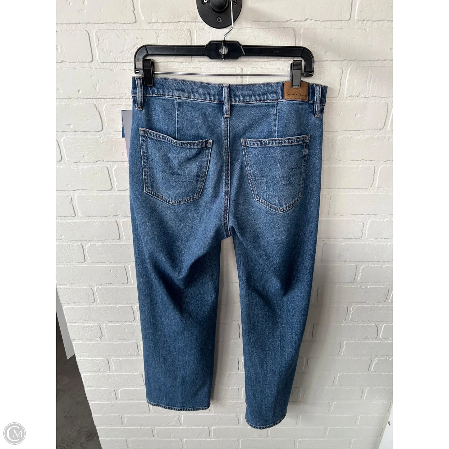 Jeans Wide Leg By American Eagle In Blue Denim, Size: 4