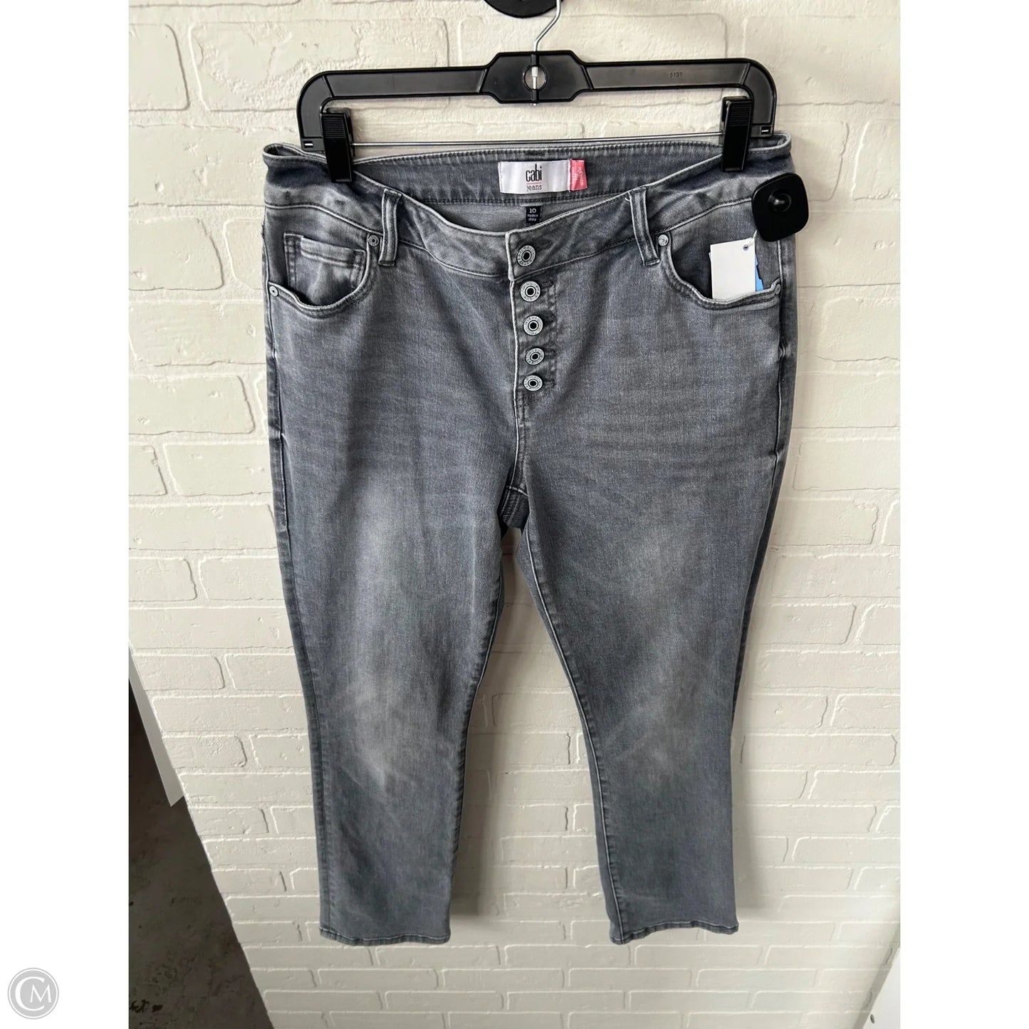 Jeans Straight By Cabi In Grey Denim, Size: 10