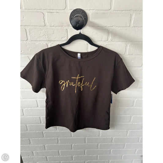 Top Short Sleeve Basic By Cme In Brown & Gold, Size: S