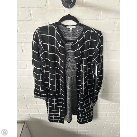 Sweater Cardigan By Notations In Black & White, Size: S