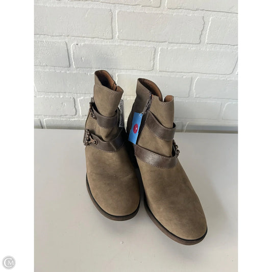 Boots Ankle Heels By Sofft In Brown, Size: 10