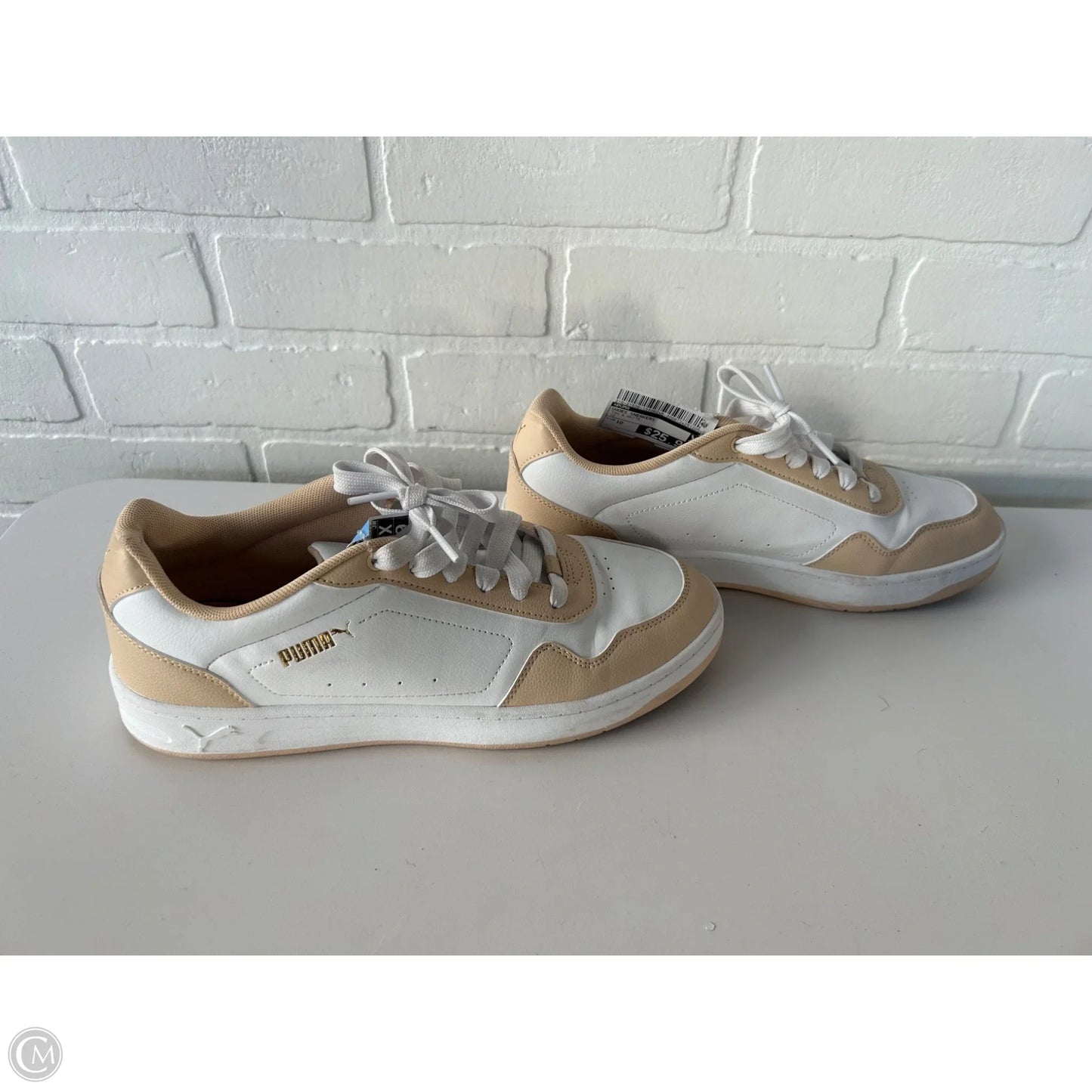 Shoes Sneakers By Puma In Tan & White, Size: 10