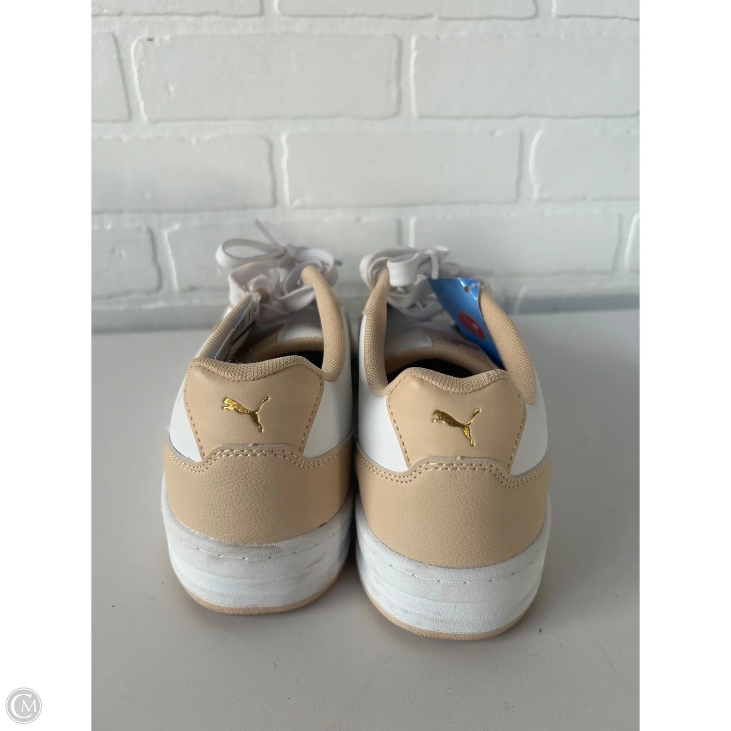 Shoes Sneakers By Puma In Tan & White, Size: 10