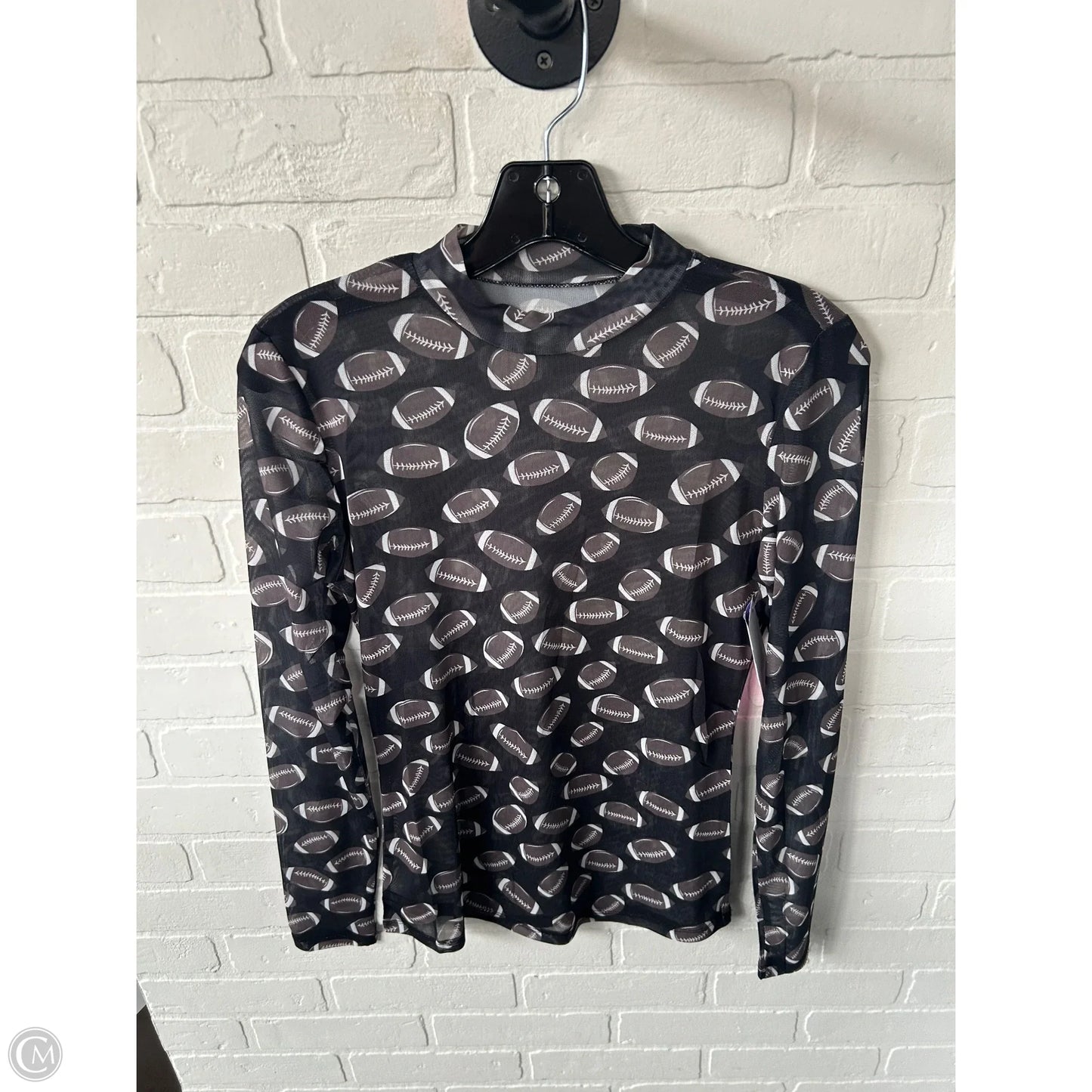 Top Long Sleeve By Cme In Black & Brown, Size: S