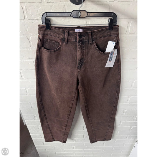 Jeans Straight By Time And Tru In Brown Denim, Size: 10