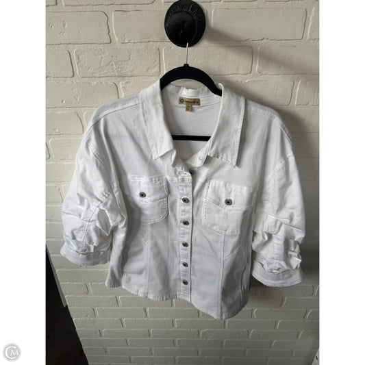 Jacket Denim By Democracy In White, Size: Xl