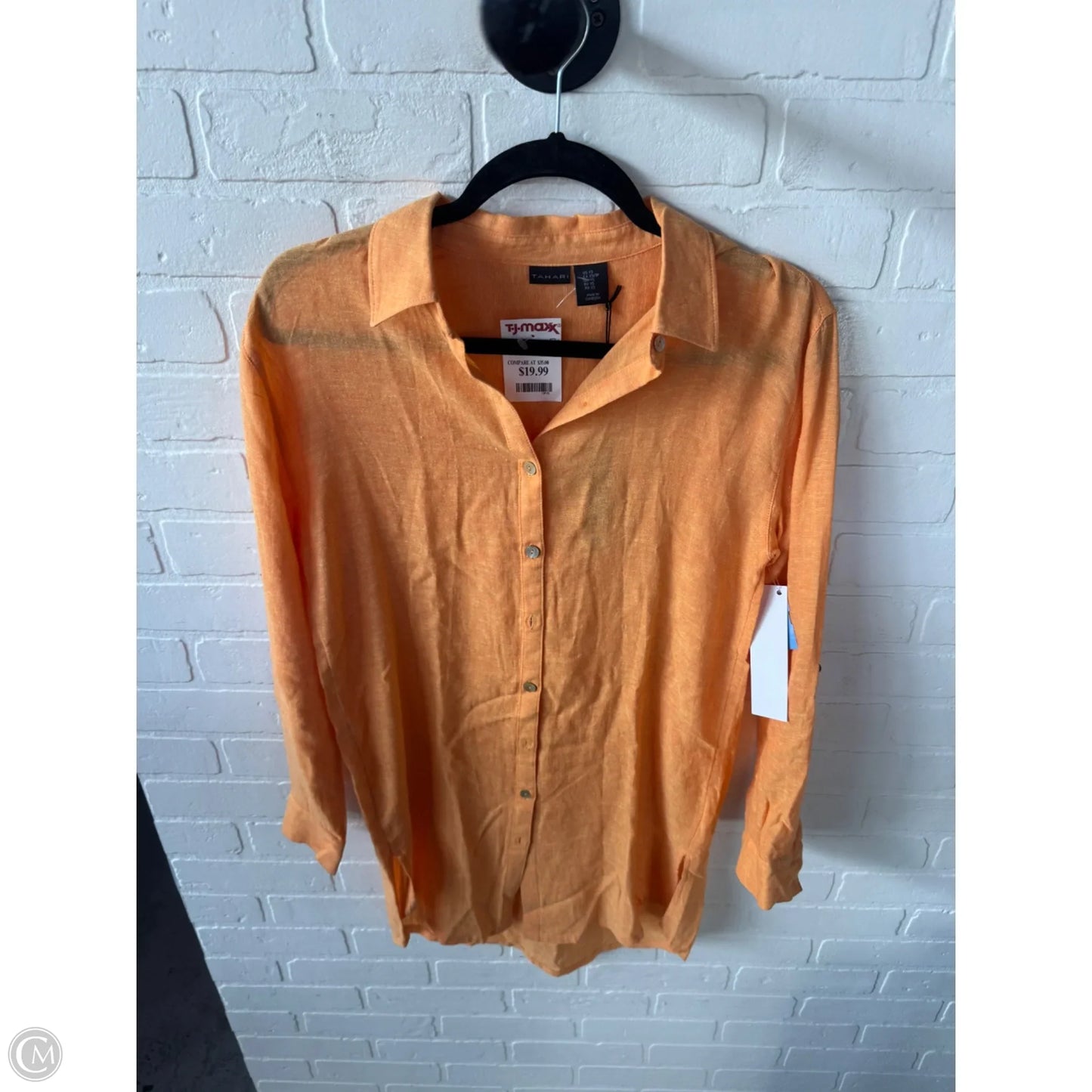 Tunic Long Sleeve By Tahari In Orange, Size: Xs