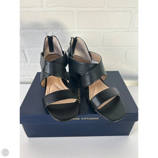 Sandals Heels Block By Adrienne Vittadini In Black, Size: 7