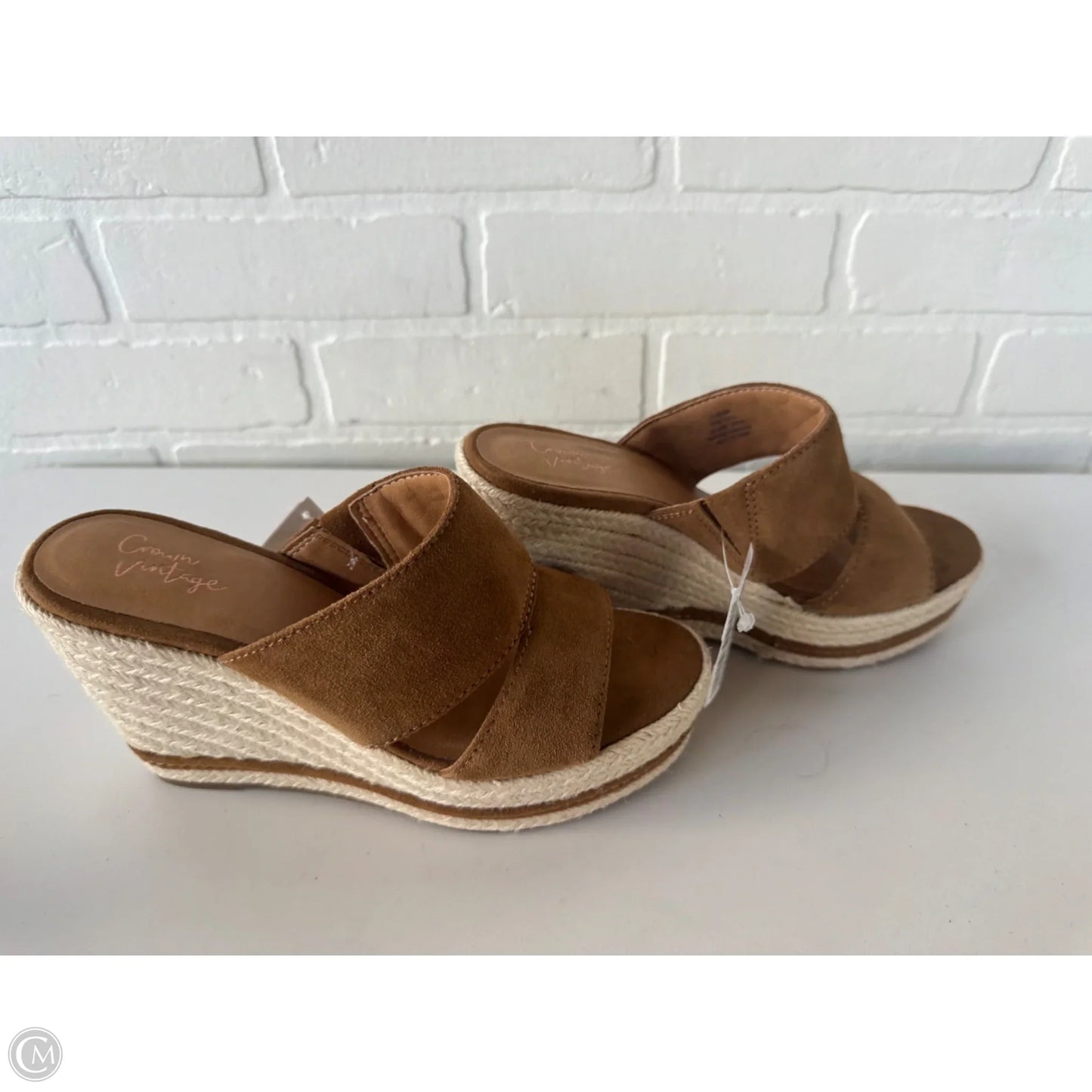 Sandals Heels Wedge By Crown Vintage In Brown, Size: 6