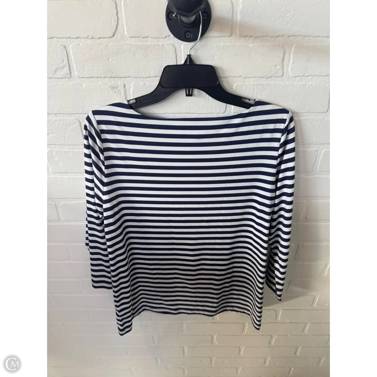 Top 3/4 Sleeve By Jones New York In Blue & White, Size: M
