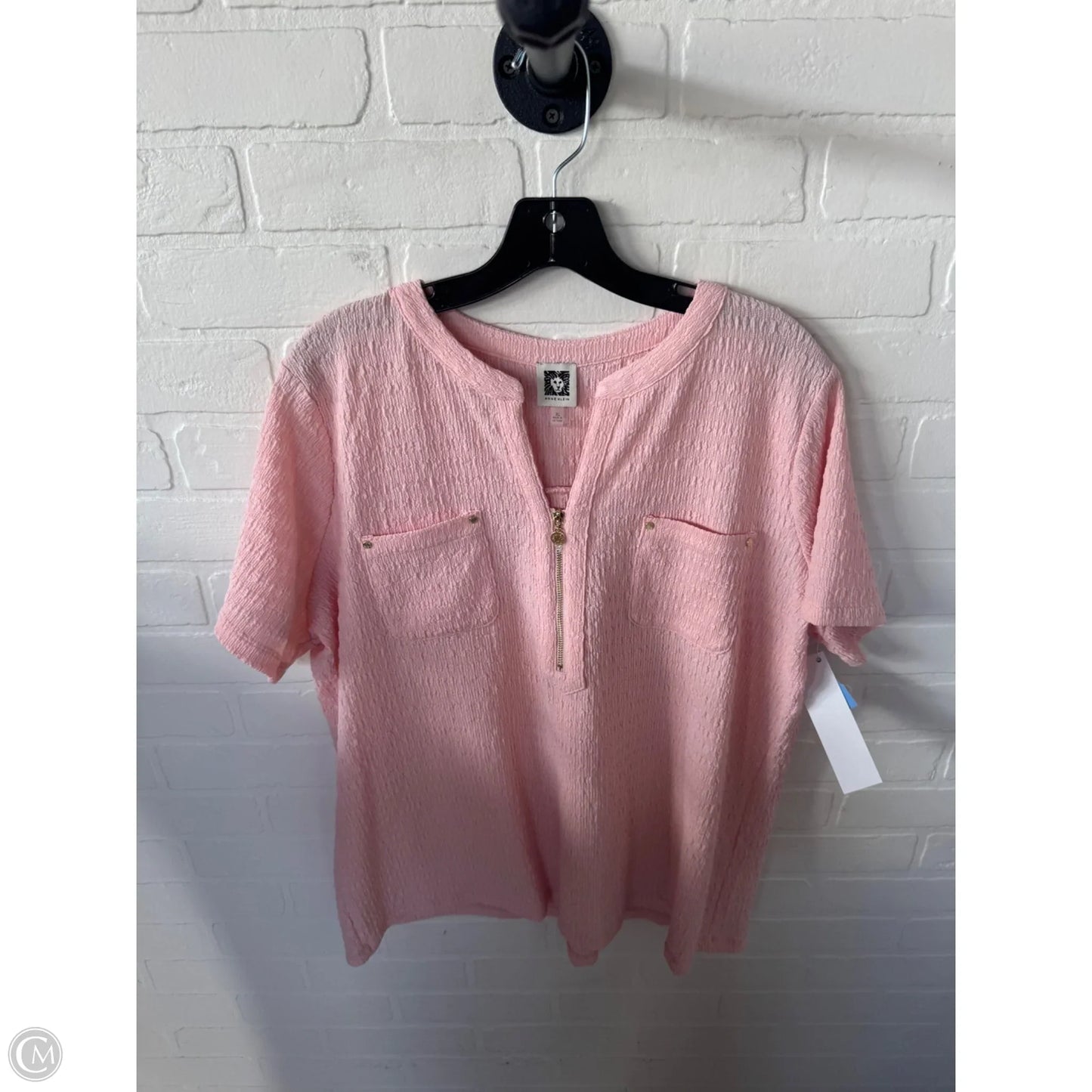 Top Short Sleeve By Anne Klein In Pink, Size: Xl