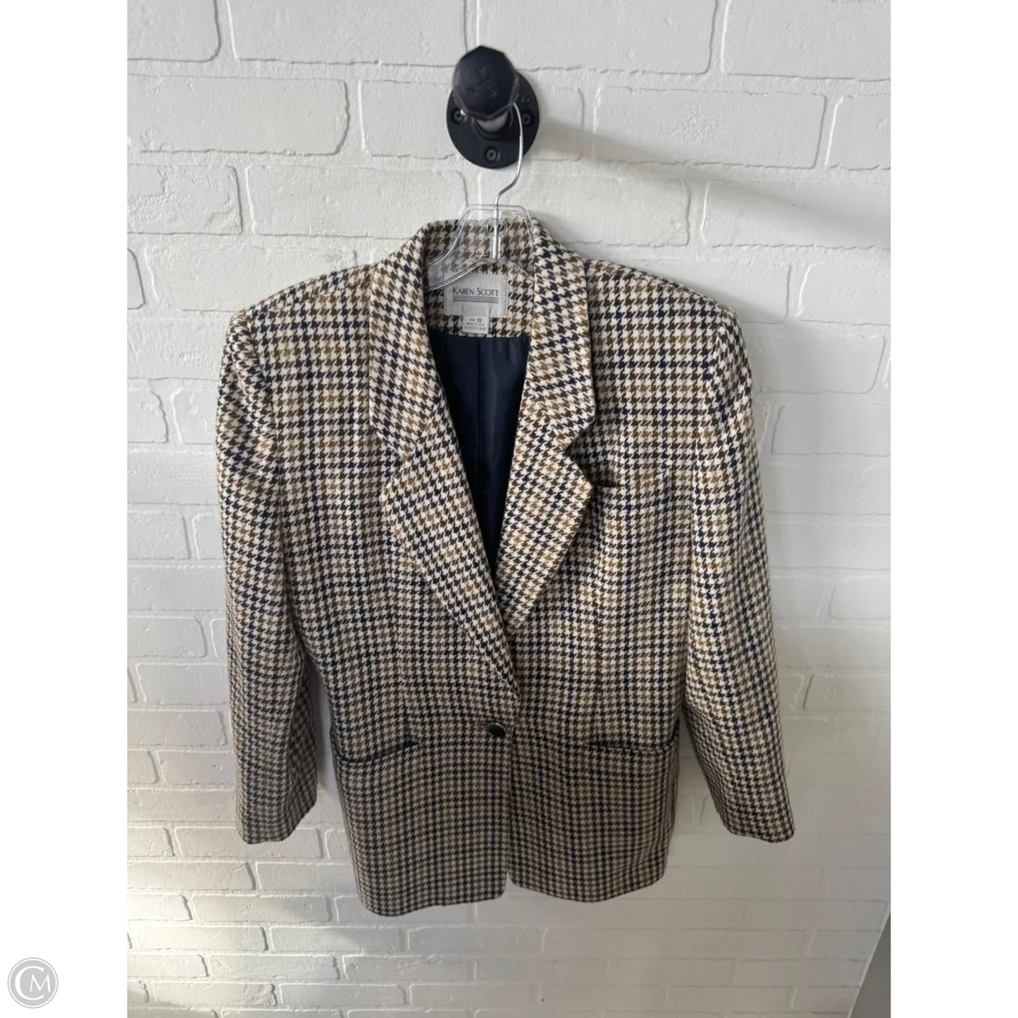 Blazer By Karen Scott In Black & Cream, Size: M