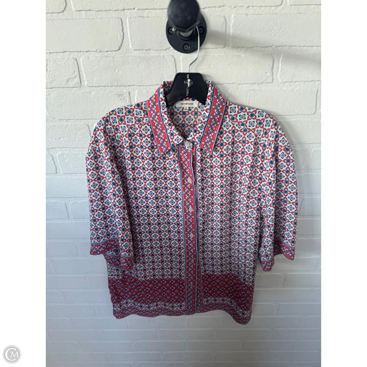 Top Short Sleeve By Max Studio In Red & White, Size: S