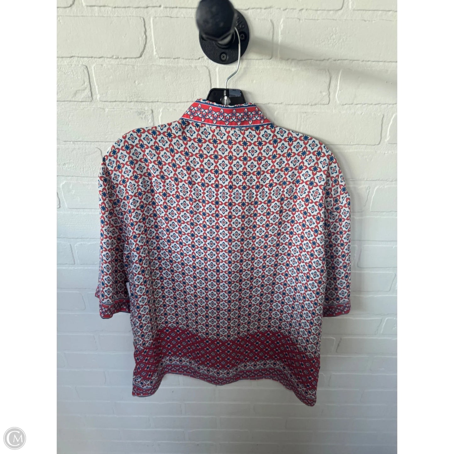 Top Short Sleeve By Max Studio In Red & White, Size: S