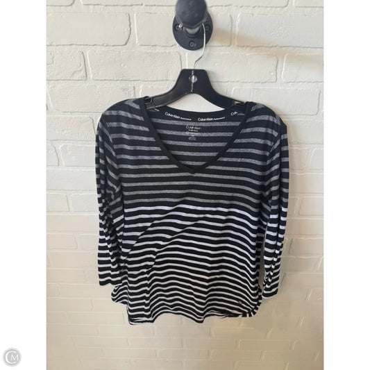Top Long Sleeve Basic By Calvin Klein Performance In Black & White, Size: L