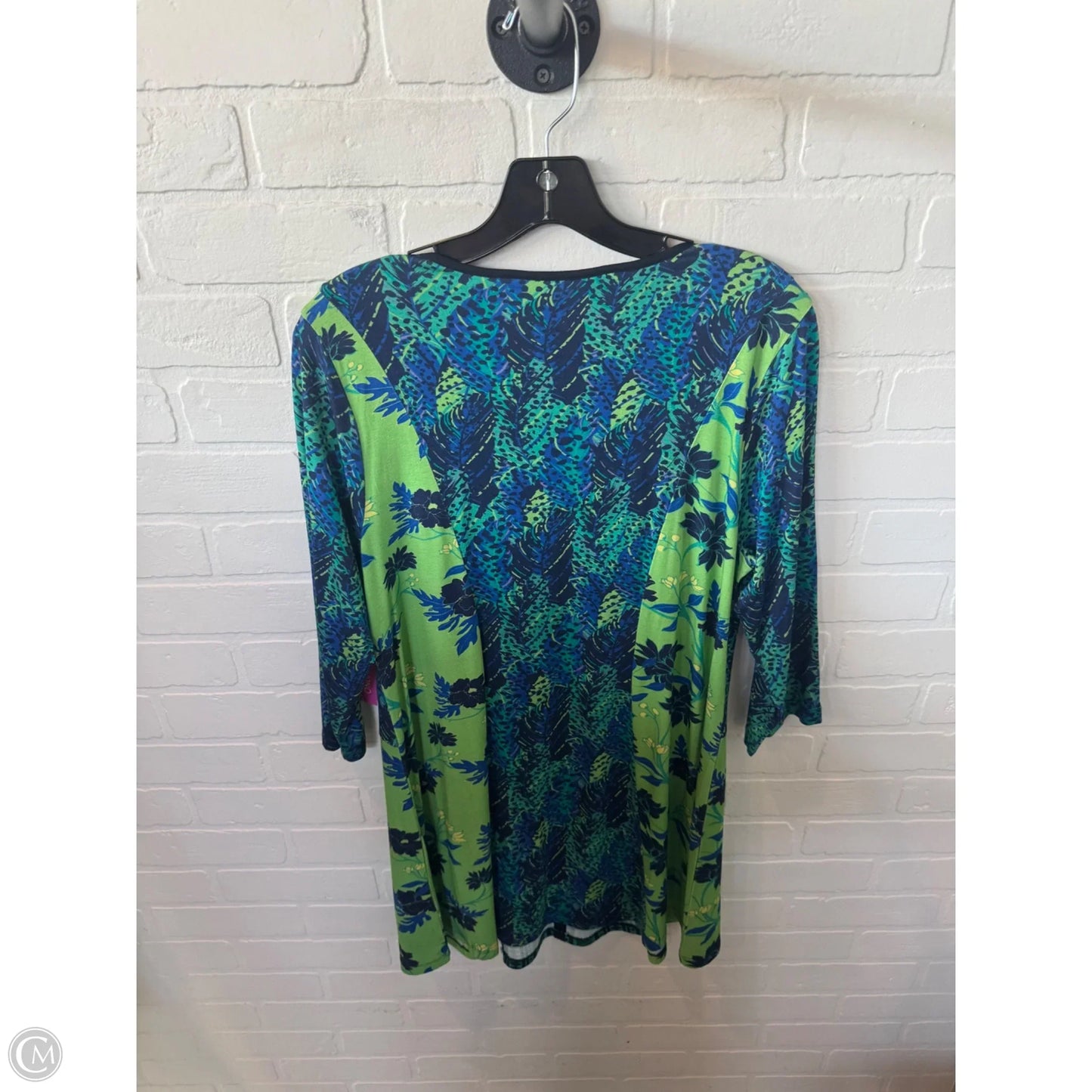 Tunic Long Sleeve By Soft Surroundings In Blue & Green, Size: M