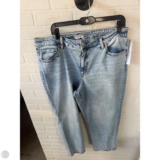 Jeans Straight By Ava & Viv In Blue Denim, Size: 18