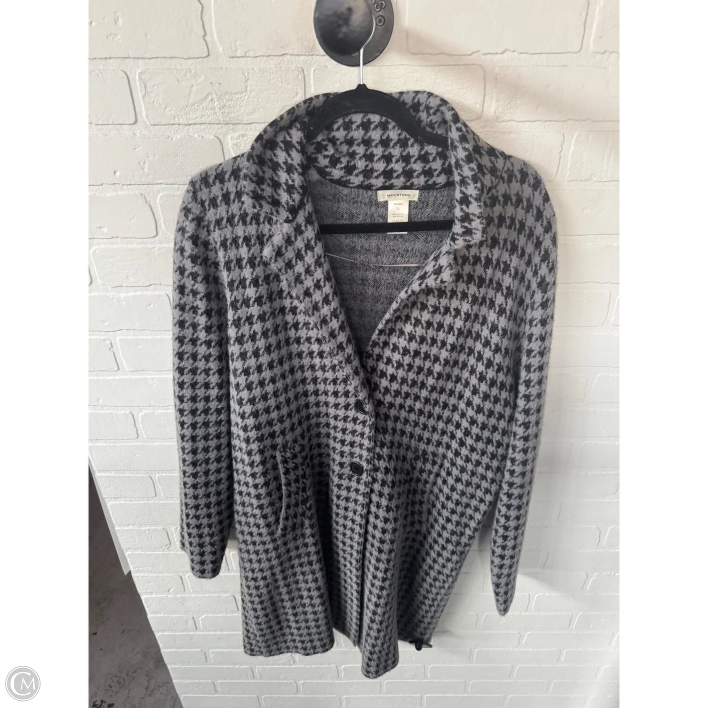 Coat Other By Max Studio In Black & Grey, Size: L