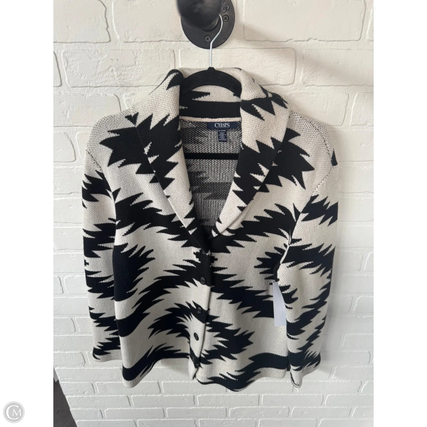 Blazer By Chaps In Black & Cream, Size: Xl