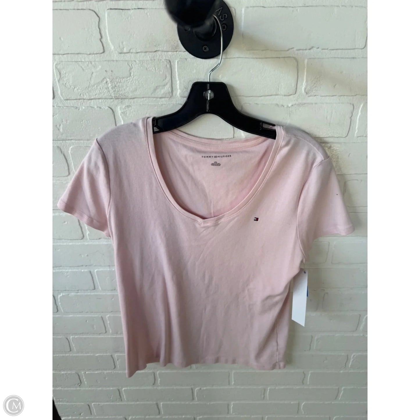 Top Short Sleeve Basic By Tommy Hilfiger In Pink, Size: L