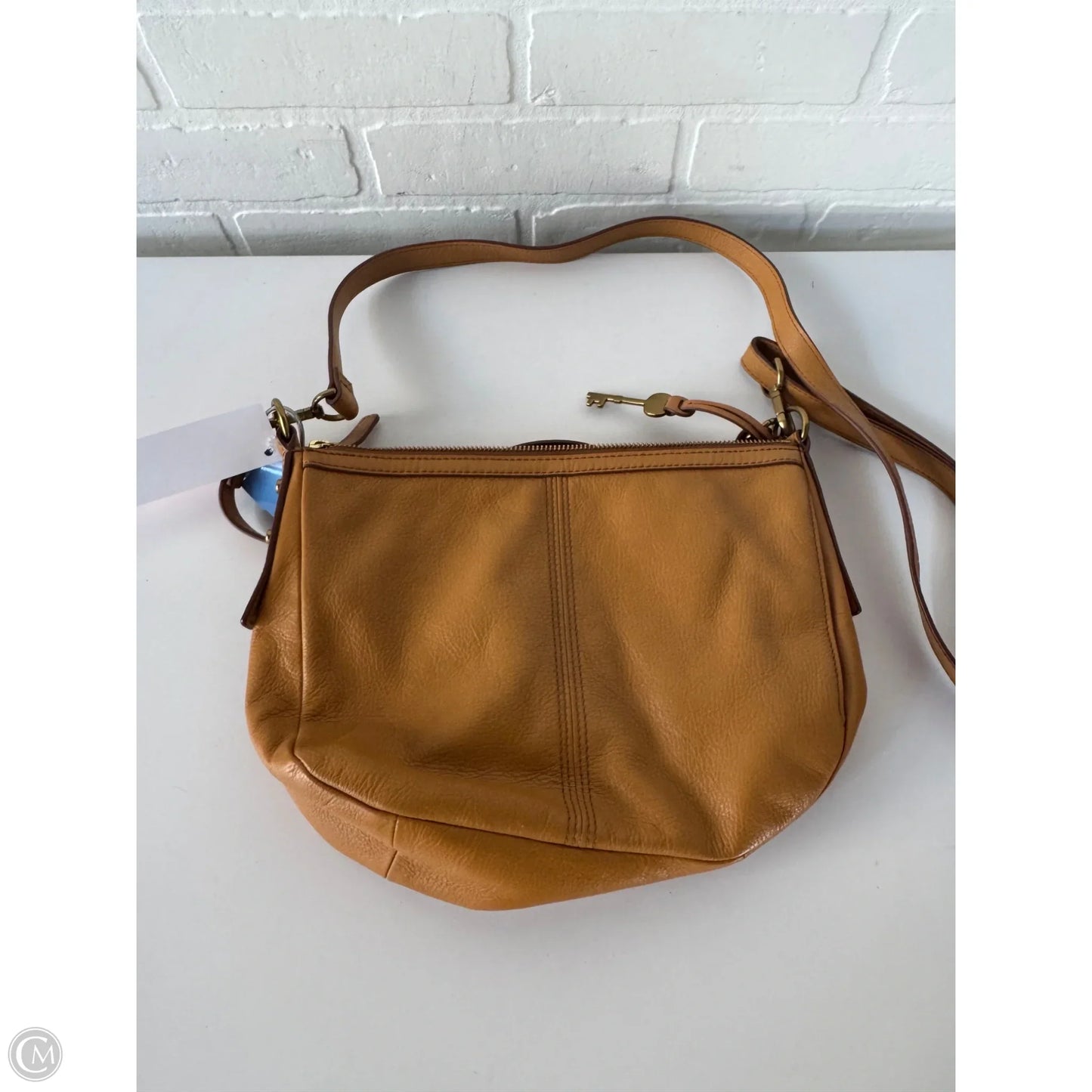 Handbag Leather By Fossil, Size: Small