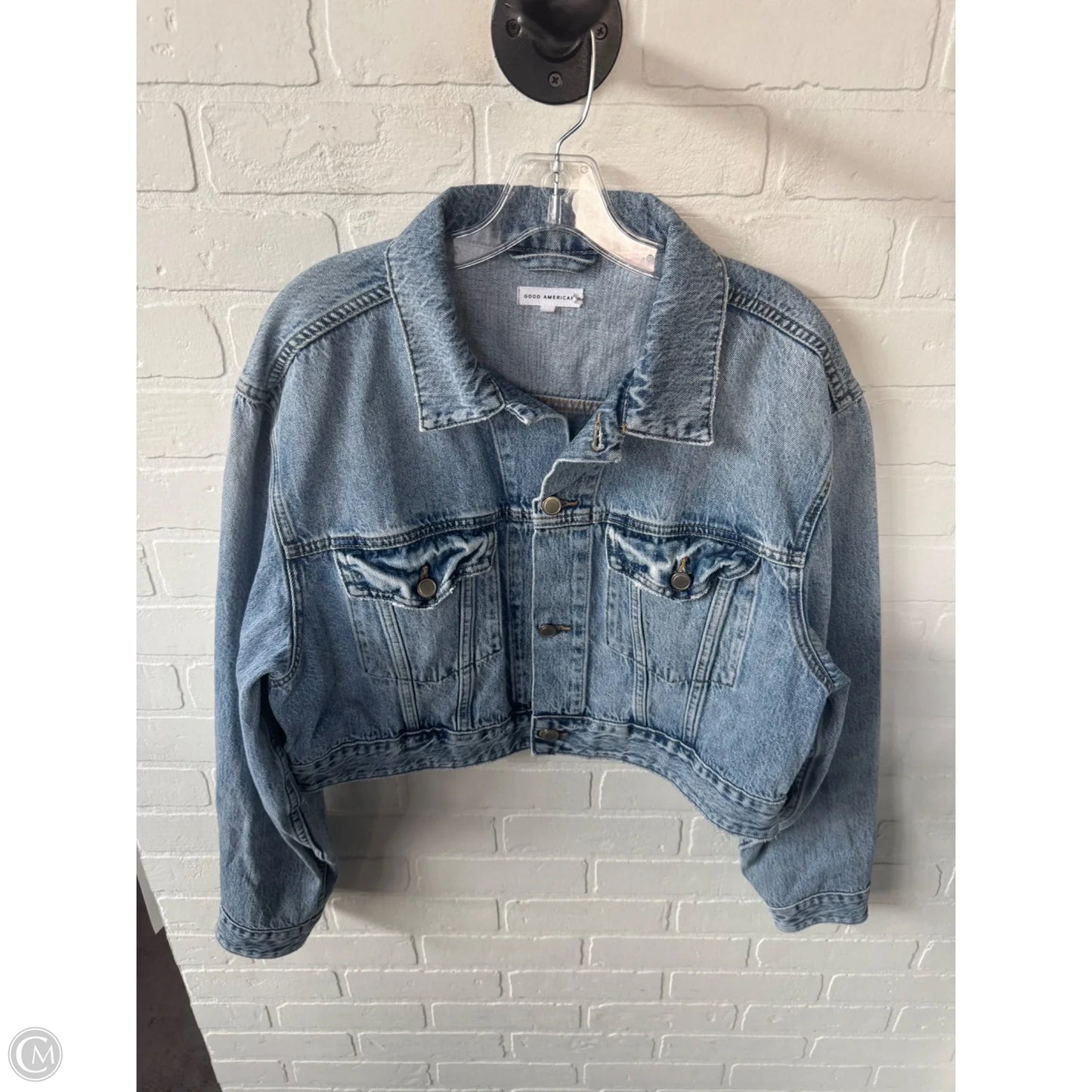 Jacket Denim By Good American In Blue Denim, Size: L